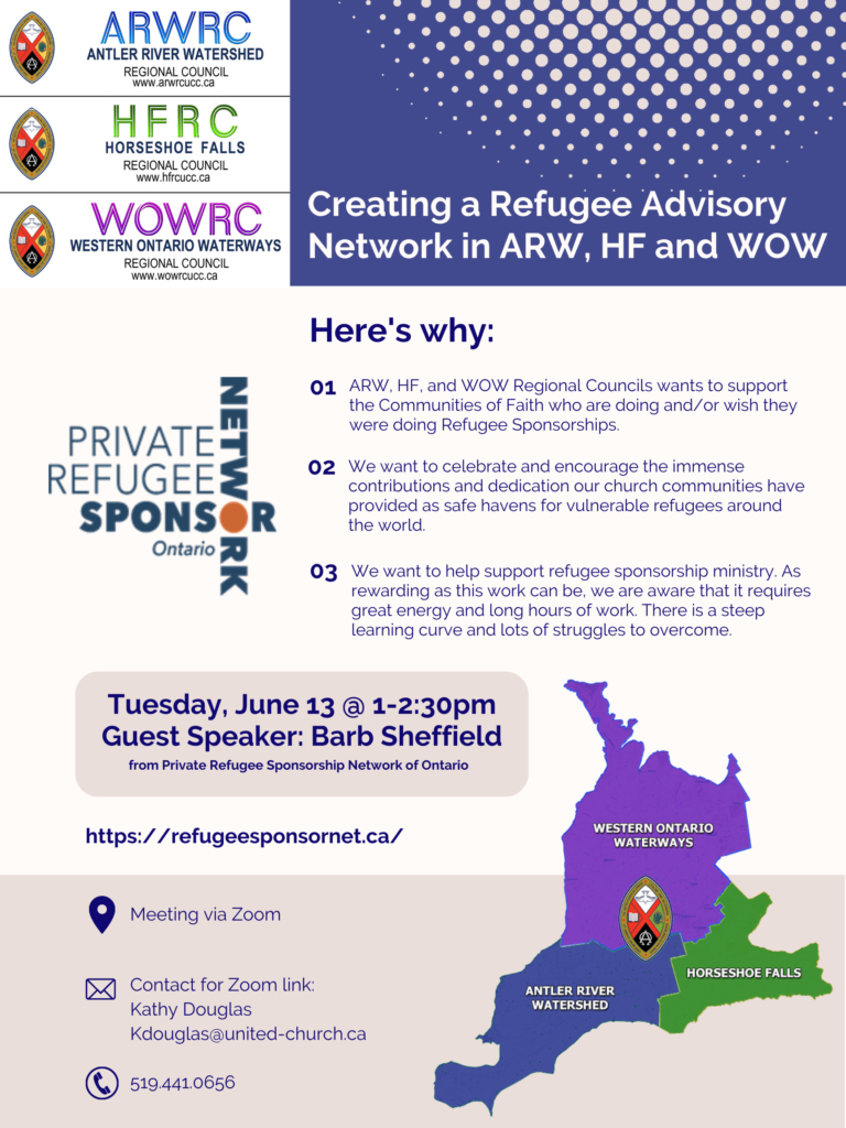 speaker event poster for refugee advisory network