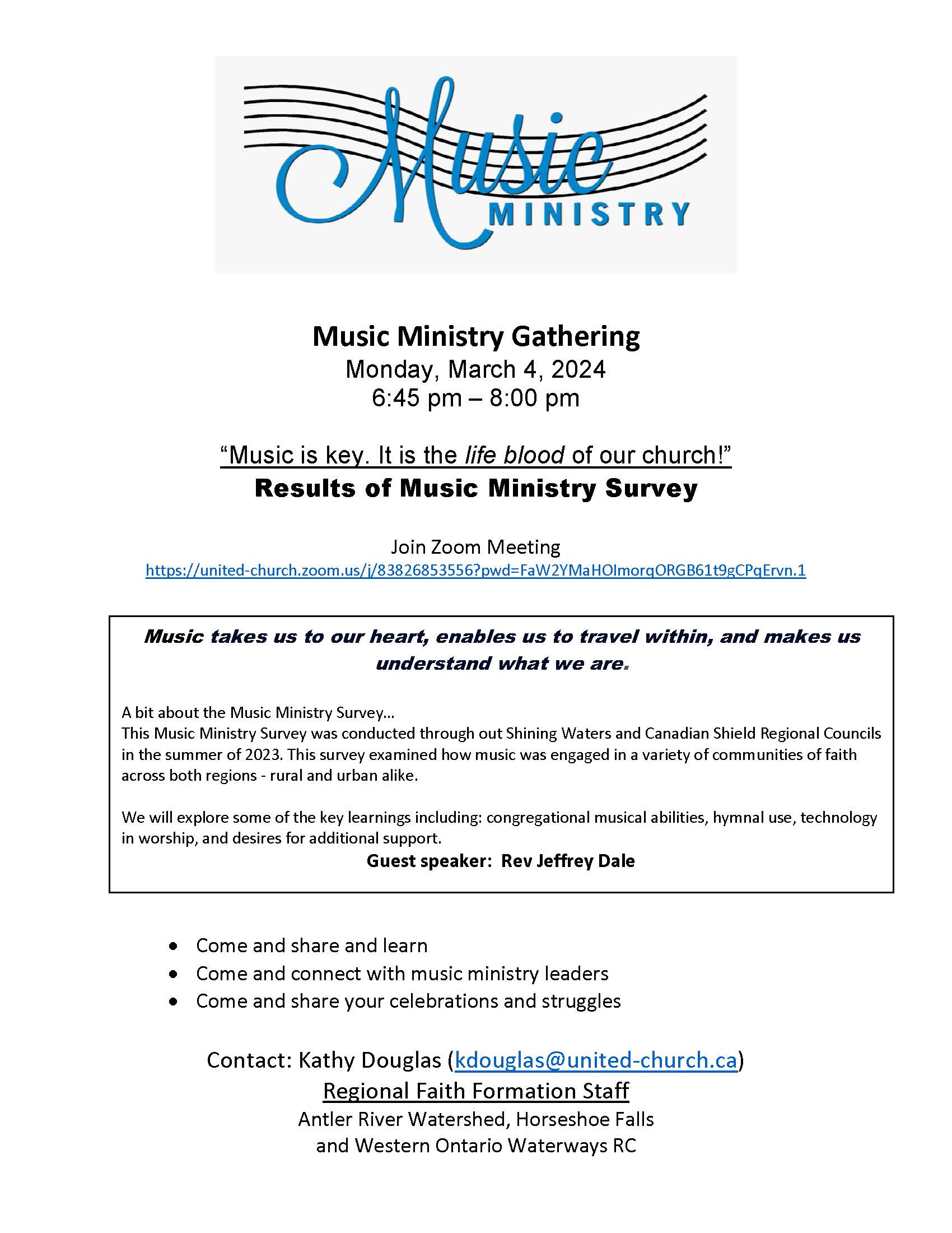 music scales promoting a music ministry gathering
