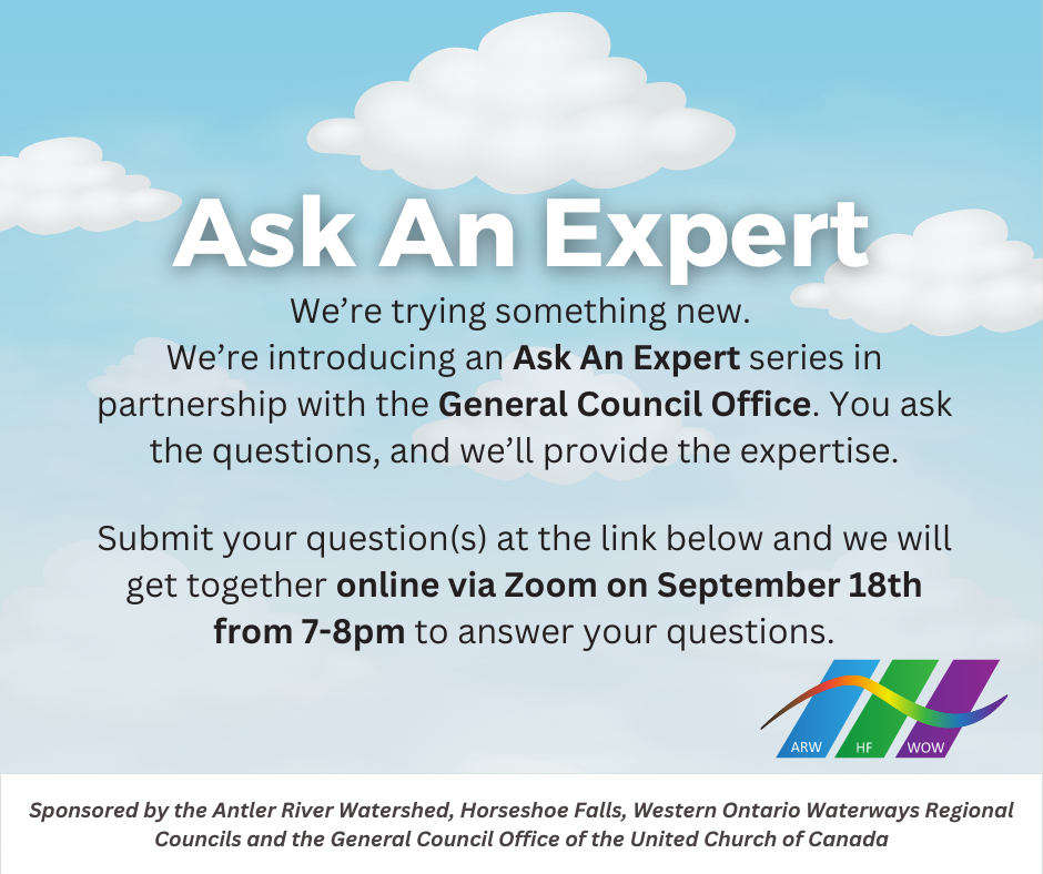 ask an expert even poster in the background is a blue sky with white clouds
